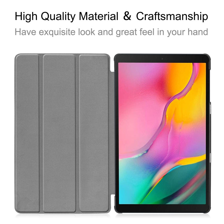 ENKAY PU Leather + Plastic Bottom Case with Three-folding Holder for Galaxy Tab A 10.1 (2019) T510 / T515(Dark Blue) - free shipping - PMc TechLife - Order now!