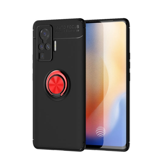 For VIVO X50 Pro Metal Ring Holder 360 Degree Rotating TPU Case(Black+Red) - vivo Cases by PMC Jewellery | Online Shopping South Africa | PMC Jewellery | Buy Now Pay Later Mobicred