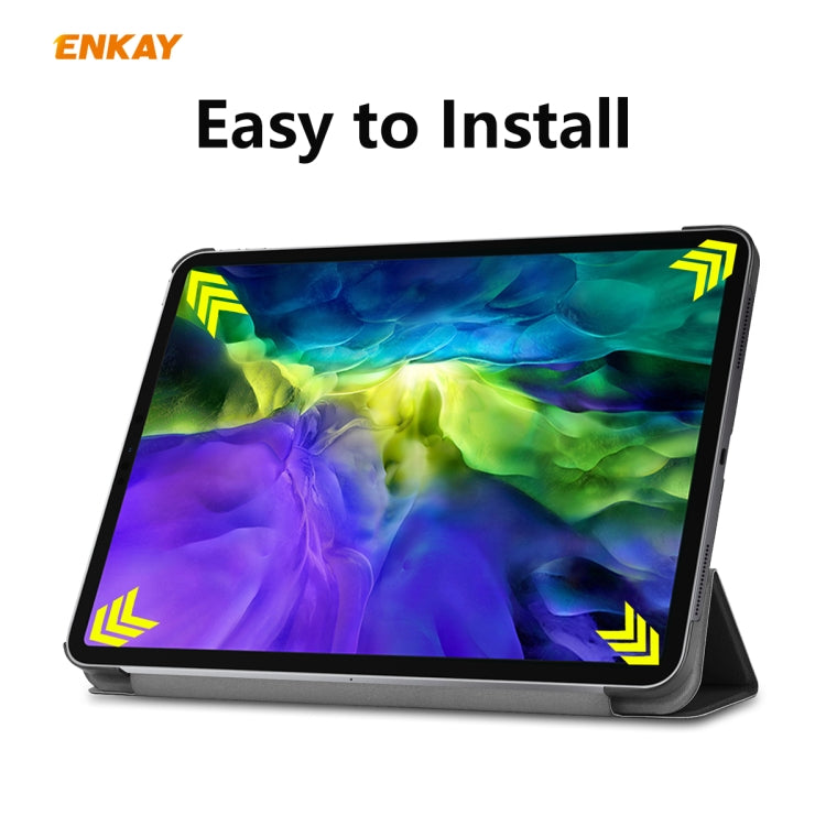 For iPad Pro 11 2022 / 2020 / 2021 ENKAY ENK-8001 Denim Pattern Horizontal Flip Leather Smart Tablet Case with Holder(Black) - free shipping - PMc TechLife - Order now!