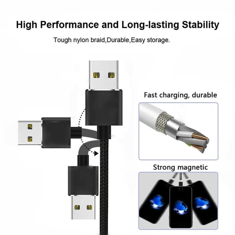 USB to 8 Pin Magnetic Metal Connector Nylon Two-color Braided Magnetic Data Cable, Cable Length: 1m(Red) - free shipping - PMC Jewellery - Order now!