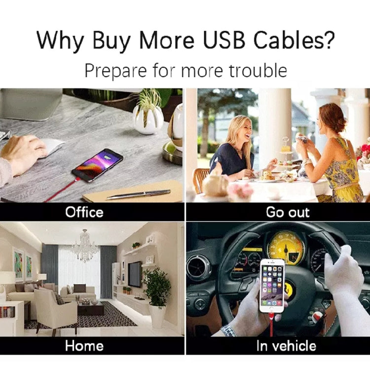 2 in 1 USB to 8 Pin + Micro USB Magnetic Metal Interface Nylon Braided Charging Cable, Length: 1m(Black) - free shipping - PMC Jewellery - Order now!