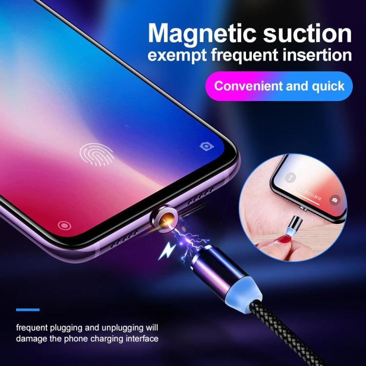 2 in 1 USB to 8 Pin + Micro USB Magnetic Metal Interface Nylon Braided Charging Cable, Length: 1m(Black) - free shipping - PMC Jewellery - Order now!
