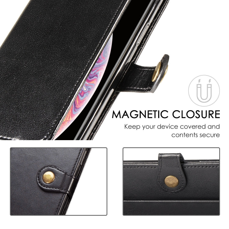For OPPO A52/A72/A92 Retro Solid Color Leather Buckle Phone Case with Lanyard & Photo Frame & Card Slot & Wallet & Stand Function(Black) - OPPO Cases by PMC TechLife | Online Shopping South Africa | PMC TechLife | Buy Now Pay Later Mobicred