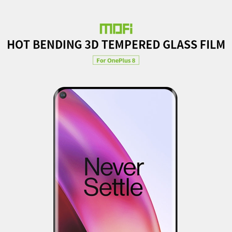 For OnePlus 8 MOFI 9H 3D Explosion Proof Thermal Bending Full Screen Covered Tempered Glass Film(Black) - free shipping - PMC TechLife - Order now!