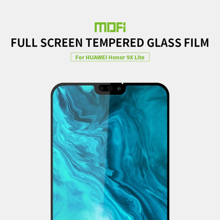 For Huawei Honor 9X Lite MOFI 9H 2.5D Full Screen Tempered Glass Film(Black) - Honor Tempered Glass by MOFI | Online Shopping South Africa | PMC TechLife | Buy Now Pay Later Mobicred