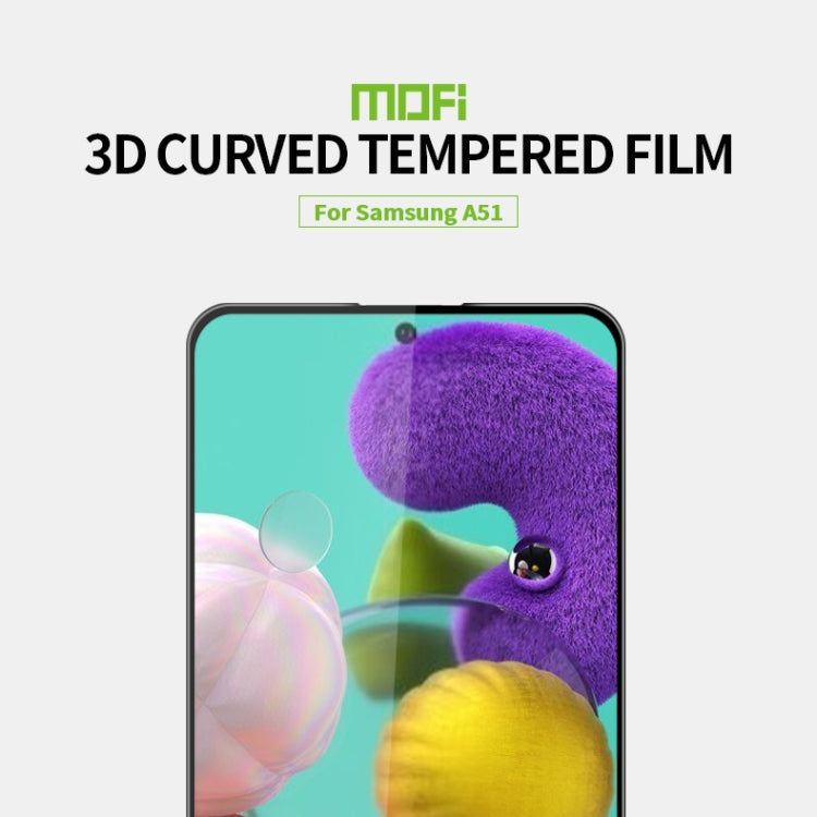 For Samsung Galaxy A51 MOFI 9H 3D Explosion-proof Curved Screen Tempered Glass Film(Black) - Galaxy Tempered Glass by MOFI | Online Shopping South Africa | PMC TechLife