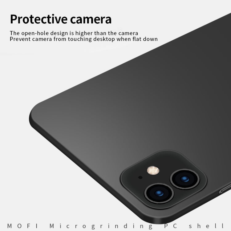 For iPhone 12 / 12 Pro MOFI Frosted PC Ultra-thin Hard Case(Black) - iPhone 12 / 12 Pro Cases by MOFI | Online Shopping South Africa | PMC Jewellery