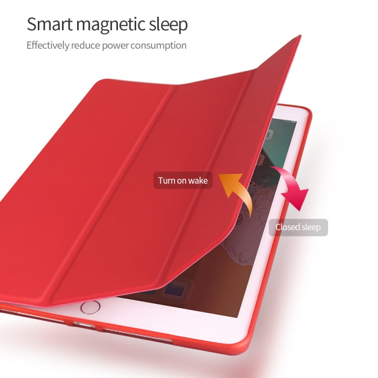 Three-folding Surface PU Leather TPU Matte Soft Bottom Case with Holder & Sleep / Wake-up Function For iPad 10.2 2021 / 2020 / 2019 / iPad Pro 10.5 inch(Mint Green) - iPad 10.2 Cases by PMC TechLife | Online Shopping South Africa | PMC TechLife