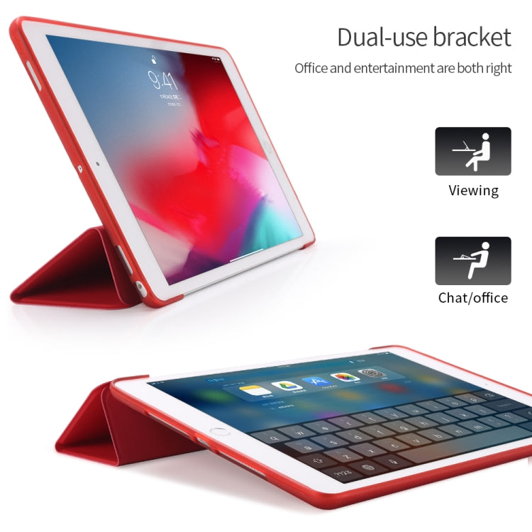 Three-folding Surface PU Leather TPU Matte Soft Bottom Case with Holder & Sleep / Wake-up Function For iPad 10.2 2021 / 2020 / 2019 / iPad Pro 10.5 inch(Mint Green) - iPad 10.2 Cases by PMC TechLife | Online Shopping South Africa | PMC TechLife