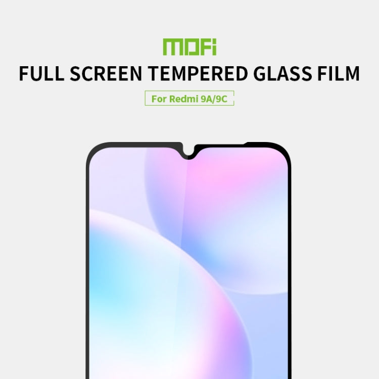For Xiaomi Redmi 9A/9C MOFI 9H 2.5D Full Screen Tempered Glass Film(Black) -  by MOFI | Online Shopping South Africa | PMC TechLife | Buy Now Pay Later Mobicred