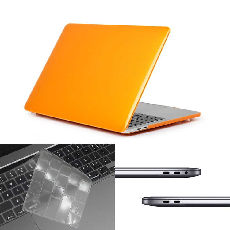 ENKAY Hat-Prince 3 in 1 For MacBook Pro 13 inch A2289 / A2251 (2020) Crystal Hard Shell Protective Case + Europe Version Ultra-thin TPU Keyboard Protector Cover + Anti-dust Plugs Set(Orange) - MacBook Pro Cases by ENKAY | Online Shopping South Africa | PMC Jewellery | Buy Now Pay Later Mobicred