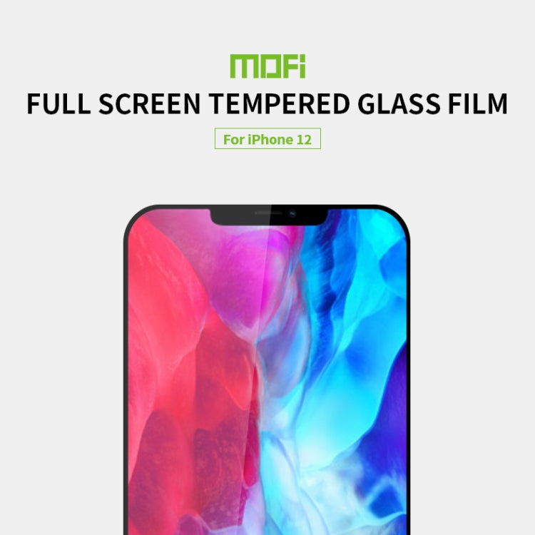For iPhone 12 / 12 Pro MOFI 9H 2.5D Full Screen Tempered Glass Film(Black) - iPhone 12 / 12 Pro Tempered Glass by MOFI | Online Shopping South Africa | PMC TechLife | Buy Now Pay Later Mobicred