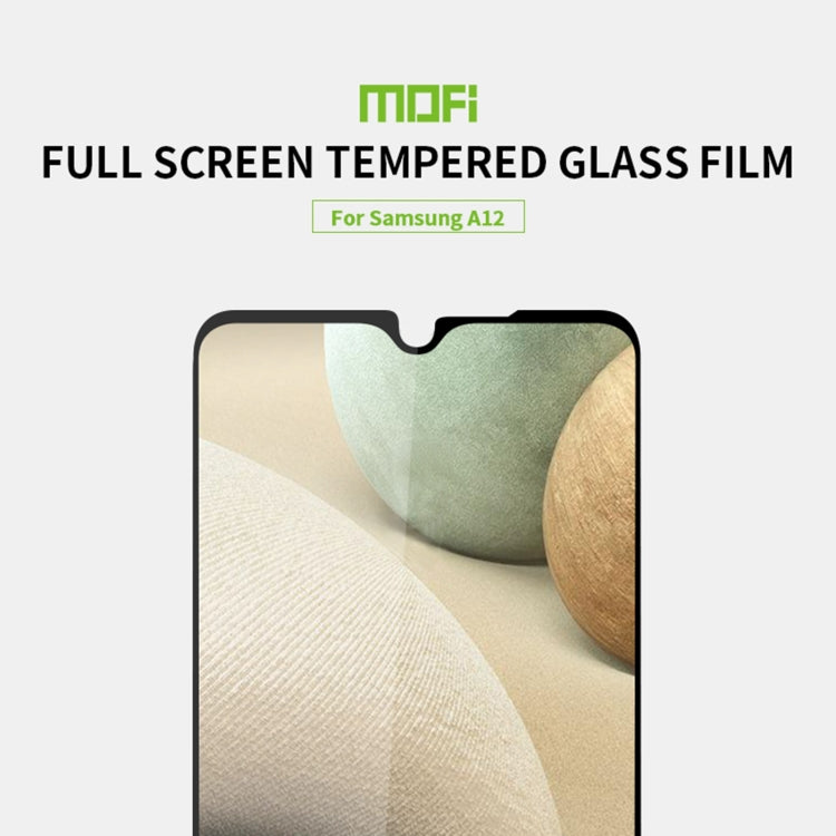 For Samsung Galaxy A12 MOFI 9H 2.5D Full Screen Tempered Glass Film(Black) - Galaxy Tempered Glass by MOFI | Online Shopping South Africa | PMC TechLife | Buy Now Pay Later Mobicred