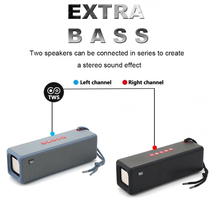 T&G TG271 TWS Subwoofer Bluetooth Speaker With Braided Rope, Support USB/AUX/TF Card/FM(Gray) - free shipping - PMC Jewellery - Order now!