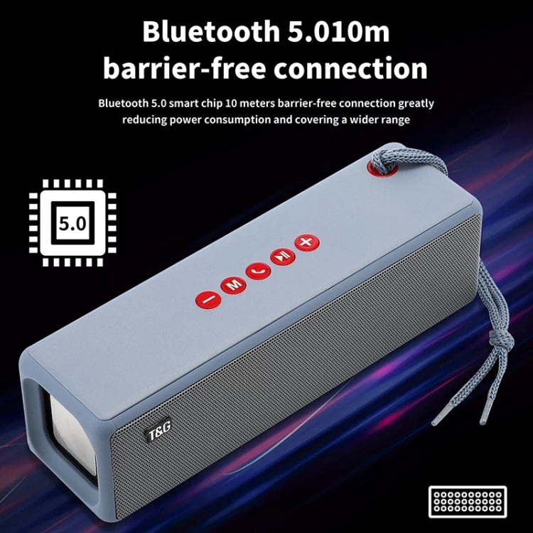 T&G TG271 TWS Subwoofer Bluetooth Speaker With Braided Rope, Support USB/AUX/TF Card/FM(Gray) - free shipping - PMC Jewellery - Order now!