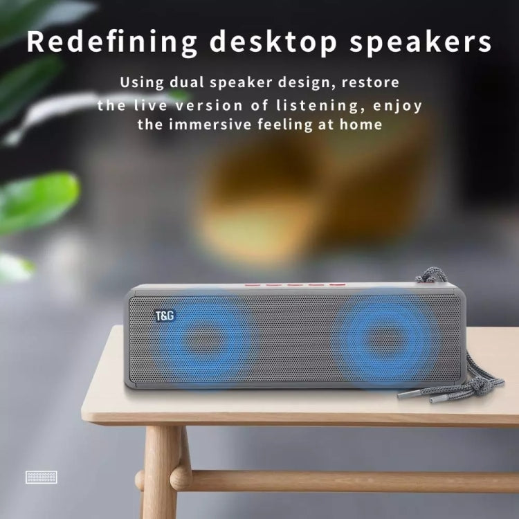 T&G TG271 TWS Subwoofer Bluetooth Speaker With Braided Rope, Support USB/AUX/TF Card/FM(Gray) - free shipping - PMC Jewellery - Order now!