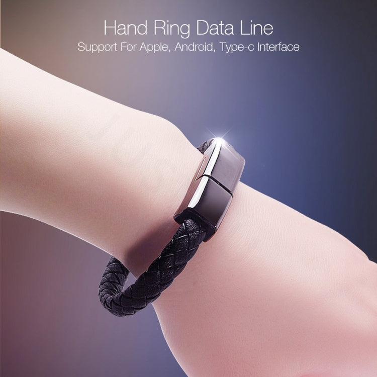 XJ-27 3A USB to USB-C / Type-C Creative Bracelet Data Cable, Cable Length: 22.5cm(Black) - free shipping - PMC TechLife - Order now!