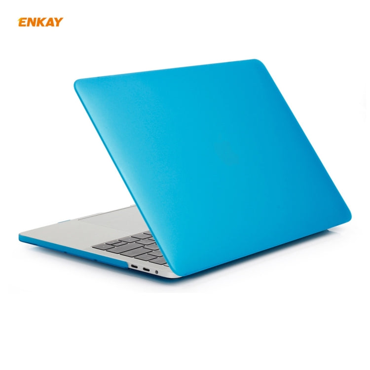 ENKAY 3 in 1 Matte Laptop Protective Case + US Version TPU Keyboard Film + Anti-dust Plugs Set for MacBook Pro 13.3 inch A1706 / A1989 / A2159 (with Touch Bar)(Light Blue) - MacBook Pro Cases by ENKAY | Online Shopping South Africa | PMC Jewellery | Buy Now Pay Later Mobicred