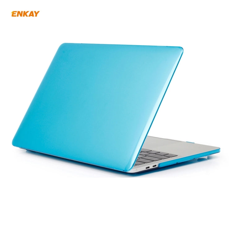 ENKAY 3 in 1 Crystal Laptop Protective Case + EU Version TPU Keyboard Film + Anti-dust Plugs Set for MacBook Pro 13.3 inch A1708 (without Touch Bar)(Light Blue) - MacBook Pro Cases by ENKAY | Online Shopping South Africa | PMC Jewellery | Buy Now Pay Later Mobicred