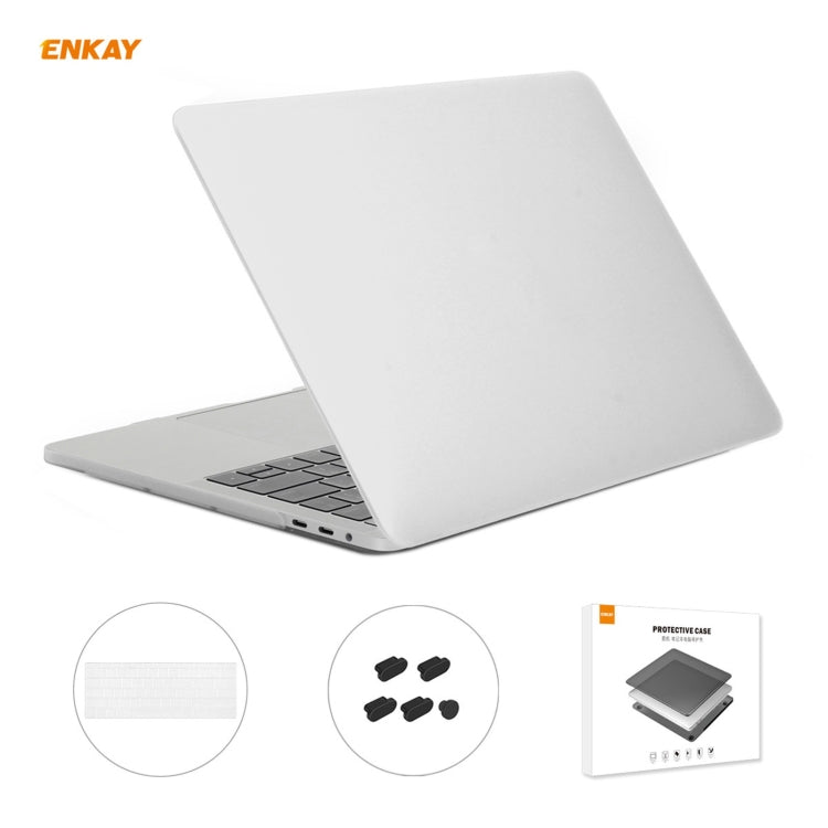 ENKAY 3 in 1 Matte Laptop Protective Case + US Version TPU Keyboard Film + Anti-dust Plugs Set for MacBook Pro 13.3 inch A1708 (without Touch Bar)(White) - MacBook Pro Cases by ENKAY | Online Shopping South Africa | PMC Jewellery | Buy Now Pay Later Mobicred