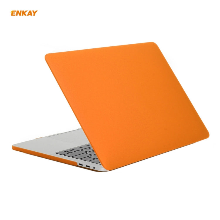 ENKAY 3 in 1 Matte Laptop Protective Case + EU Version TPU Keyboard Film + Anti-dust Plugs Set for MacBook Pro 15.4 inch A1707 & A1990 (with Touch Bar)(Orange) - MacBook Pro Cases by ENKAY | Online Shopping South Africa | PMC Jewellery | Buy Now Pay Later Mobicred