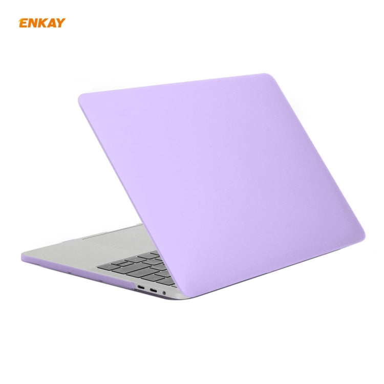 ENKAY 3 in 1 Matte Laptop Protective Case + EU Version TPU Keyboard Film + Anti-dust Plugs Set for MacBook Pro 15.4 inch A1707 & A1990 (with Touch Bar)(Purple) - MacBook Pro Cases by ENKAY | Online Shopping South Africa | PMC Jewellery | Buy Now Pay Later Mobicred