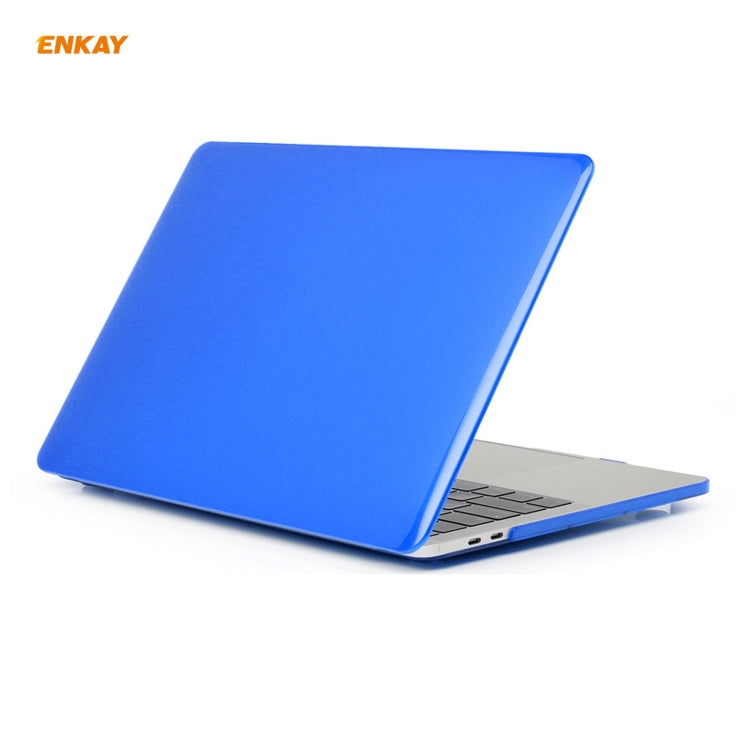 ENKAY 3 in 1 Crystal Laptop Protective Case + US Version TPU Keyboard Film + Anti-dust Plugs Set for MacBook Pro 15.4 inch A1707 & A1990 (with Touch Bar)(Dark Blue) - MacBook Pro Cases by ENKAY | Online Shopping South Africa | PMC Jewellery | Buy Now Pay Later Mobicred