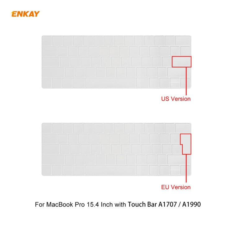 ENKAY 3 in 1 Crystal Laptop Protective Case + US Version TPU Keyboard Film + Anti-dust Plugs Set for MacBook Pro 15.4 inch A1707 & A1990 (with Touch Bar)(Grey) - MacBook Pro Cases by ENKAY | Online Shopping South Africa | PMC Jewellery | Buy Now Pay Later Mobicred