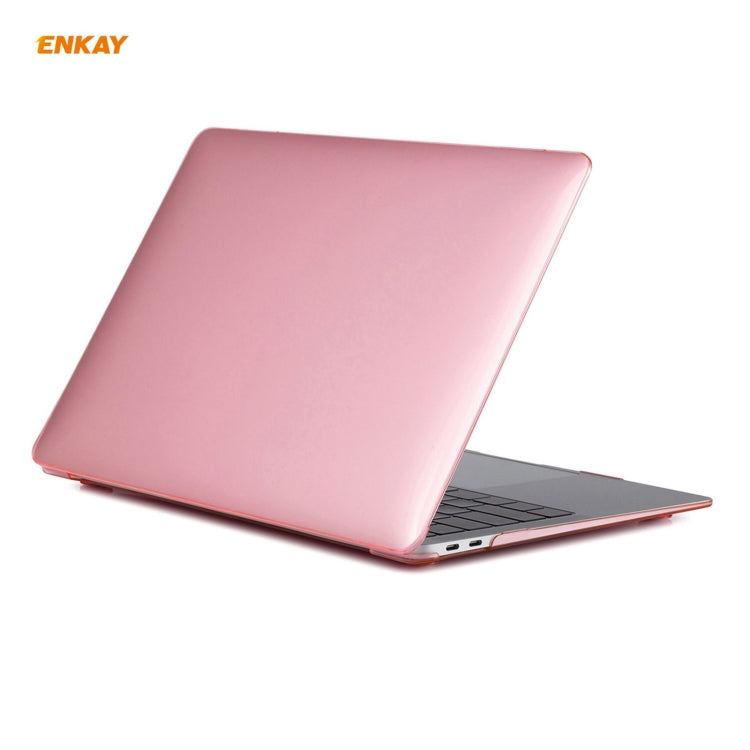 ENKAY 3 in 1 Crystal Laptop Protective Case + US Version TPU Keyboard Film + Anti-dust Plugs Set for MacBook Air 13.3 inch A1932 (2018)(Pink) - MacBook Air Cases by WIWU | Online Shopping South Africa | PMC Jewellery | Buy Now Pay Later Mobicred