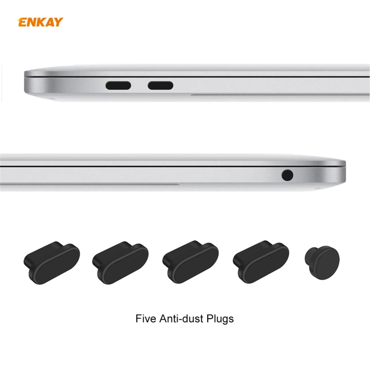 ENKAY 3 in 1 Crystal Laptop Protective Case + US Version TPU Keyboard Film + Anti-dust Plugs Set for MacBook Air 13.3 inch A1932 (2018)(Orange) - MacBook Air Cases by WIWU | Online Shopping South Africa | PMC Jewellery | Buy Now Pay Later Mobicred