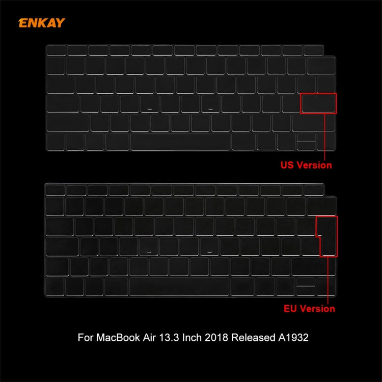 For MacBook Air 13.3 inch A1932 2018 ENKAY 3 in 1 Crystal Laptop Protective Case and EU Version TPU Keyboard Film and Anti-dust Plugs Set(Orange) - MacBook Air Cases by ENKAY | Online Shopping South Africa | PMC Jewellery | Buy Now Pay Later Mobicred