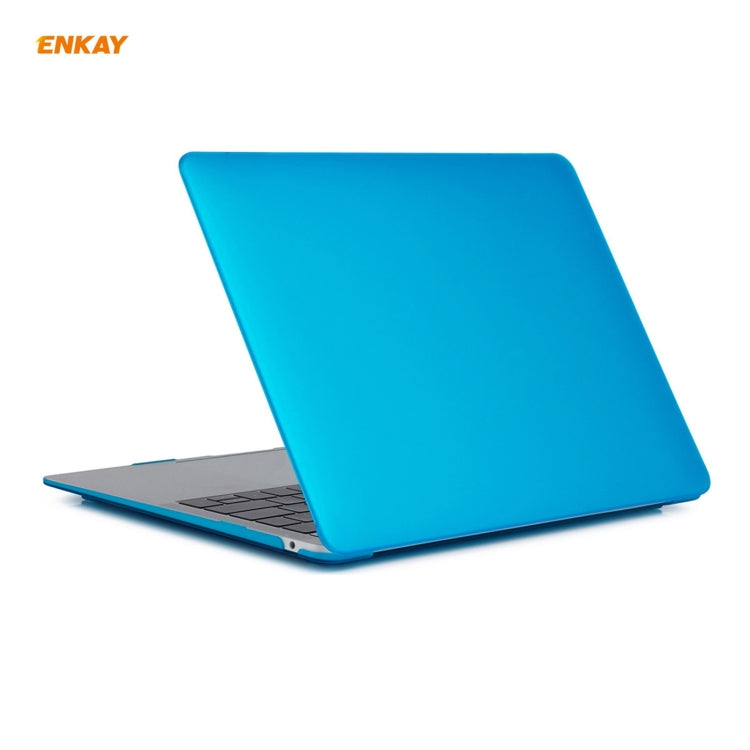 ENKAY 3 in 1 Matte Laptop Protective Case + US Version TPU Keyboard Film + Anti-dust Plugs Set for MacBook Air 13.3 inch A1932 (2018)(Light Blue) - MacBook Air Cases by ENKAY | Online Shopping South Africa | PMC Jewellery | Buy Now Pay Later Mobicred