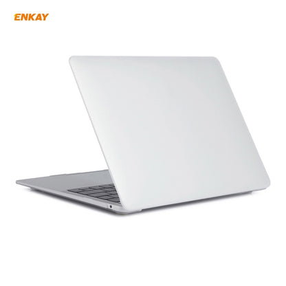 ENKAY 3 in 1 Matte Laptop Protective Case + EU Version TPU Keyboard Film + Anti-dust Plugs Set for MacBook Air 13.3 inch A1932 (2018)(White) - MacBook Air Cases by ENKAY | Online Shopping South Africa | PMC Jewellery | Buy Now Pay Later Mobicred