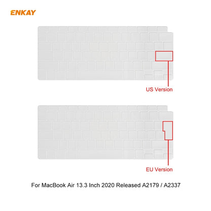 ENKAY 3 in 1 Matte Laptop Protective Case + US Version TPU Keyboard Film + Anti-dust Plugs Set for MacBook Air 13.3 inch A2179 & A2337 (2020)(Grey) - MacBook Air Cases by ENKAY | Online Shopping South Africa | PMC Jewellery | Buy Now Pay Later Mobicred