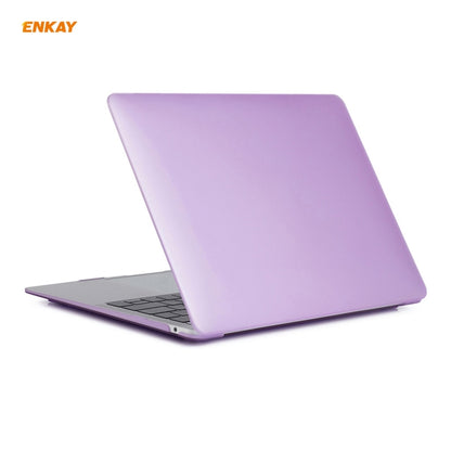 ENKAY 3 in 1 Matte Laptop Protective Case + EU Version TPU Keyboard Film + Anti-dust Plugs Set for MacBook Air 13.3 inch A2179 & A2337 (2020)(Purple) - MacBook Pro Cases by ENKAY | Online Shopping South Africa | PMC Jewellery | Buy Now Pay Later Mobicred