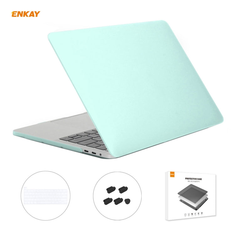 ENKAY 3 in 1 Matte Laptop Protective Case + EU Version TPU Keyboard Film + Anti-dust Plugs Set for MacBook Pro 16 inch A2141 (with Touch Bar)(Green) - free shipping - PMC Jewellery - Order now!