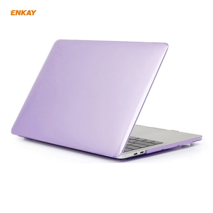 ENKAY 3 in 1 Crystal Laptop Protective Case + US Version TPU Keyboard Film + Anti-dust Plugs Set for MacBook Pro 16 inch A2141 (with Touch Bar)(Purple) - MacBook Pro Cases by ENKAY | Online Shopping South Africa | PMC Jewellery | Buy Now Pay Later Mobicred