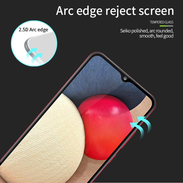 For Samsung Galaxy A02s MOFI 9H 2.5D Full Screen Tempered Glass Film(Black) - Galaxy Tempered Glass by MOFI | Online Shopping South Africa | PMC TechLife