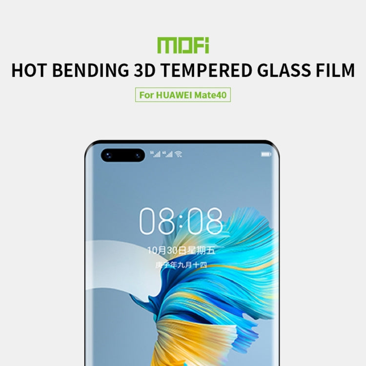 For Huawei Mate 40 MOFI 9H 3D Explosion Proof Hot Bending Full Screen Covered Tempered Glass Film(Black) - Huawei Tempered Glass by MOFI | Online Shopping South Africa | PMC TechLife | Buy Now Pay Later Mobicred