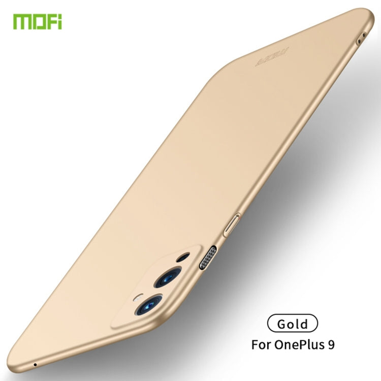 For OnePlus 9 MOFI Frosted PC Ultra-thin Hard Case(Gold) - OnePlus Cases by MOFI | Online Shopping South Africa | PMC Jewellery