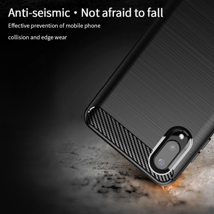 For Samsung Galaxy A02 / M02 MOFI Gentleness Series Brushed Texture Carbon Fiber Soft TPU Case(Black) - Galaxy Phone Cases by MOFI | Online Shopping South Africa | PMC TechLife | Buy Now Pay Later Mobicred