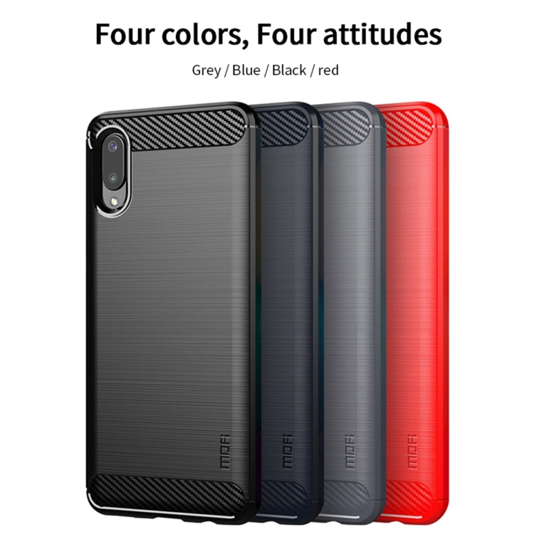 For Samsung Galaxy A02 / M02 MOFI Gentleness Series Brushed Texture Carbon Fiber Soft TPU Case(Blue) - Galaxy Phone Cases by MOFI | Online Shopping South Africa | PMC TechLife