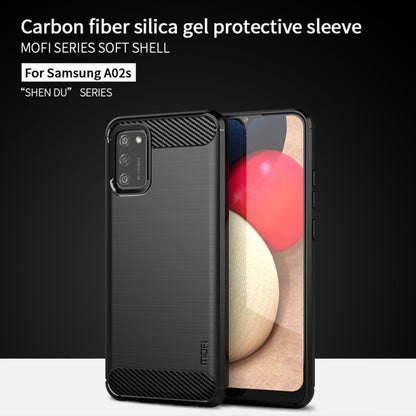 For Samsung Galaxy A02s/M02s/F02s(US Version) MOFI Gentleness Series Brushed Texture Carbon Fiber Soft TPU Case(Black) - Galaxy Phone Cases by MOFI | Online Shopping South Africa | PMC Jewellery