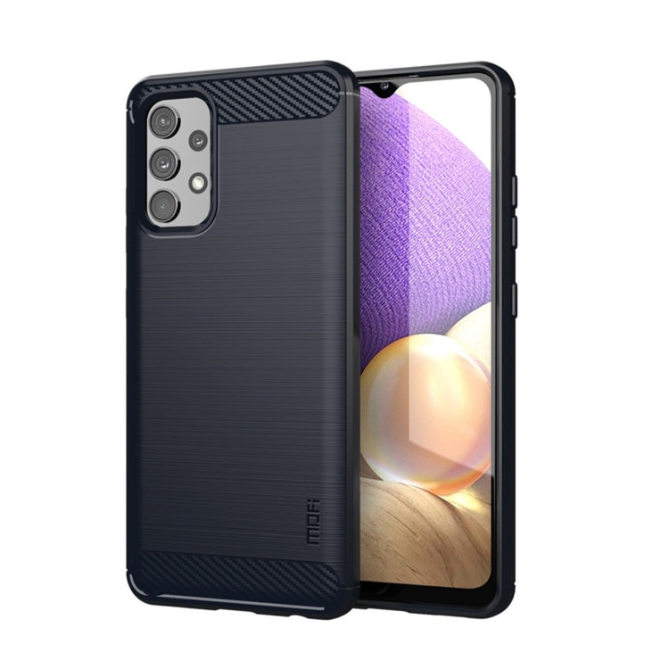 For Samsung Galaxy A32 4G(EU Version) MOFI Gentleness Series Brushed Texture Carbon Fiber Soft TPU Case(Blue) - Galaxy Phone Cases by MOFI | Online Shopping South Africa | PMC TechLife