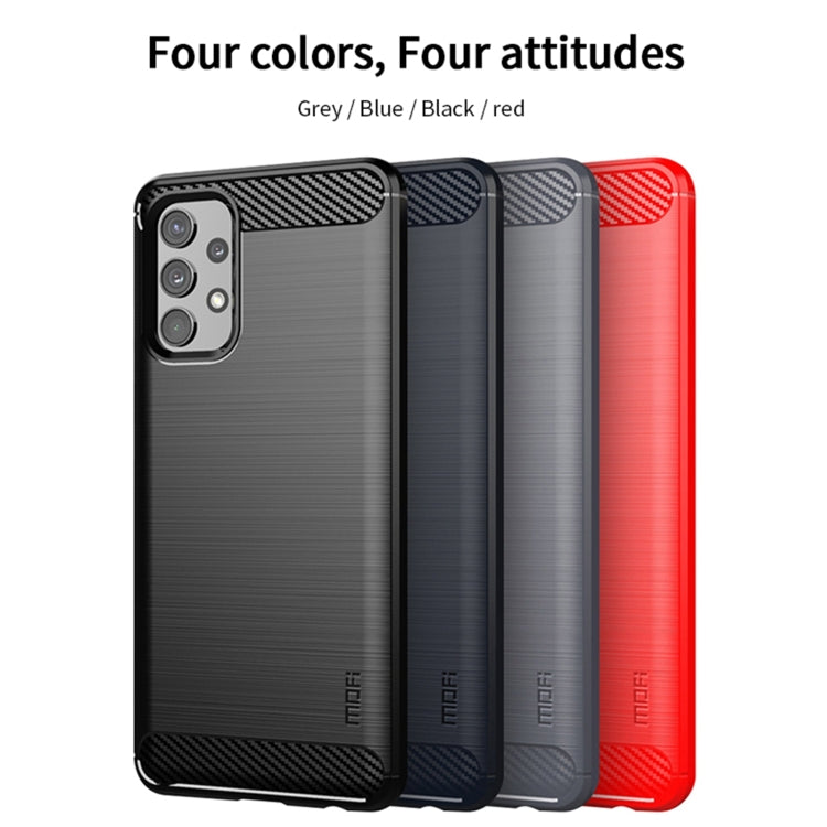 For Samsung Galaxy A32 4G(EU Version) MOFI Gentleness Series Brushed Texture Carbon Fiber Soft TPU Case(Blue) - Galaxy Phone Cases by MOFI | Online Shopping South Africa | PMC TechLife