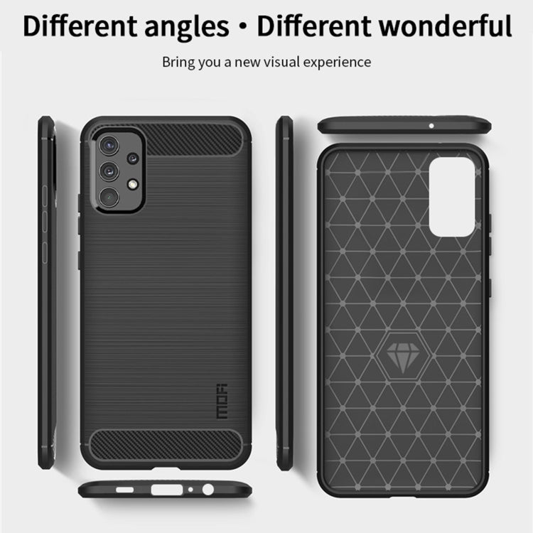 For Samsung Galaxy A32 4G(US Version) MOFI Gentleness Series Brushed Texture Carbon Fiber Soft TPU Case(Blue) - free shipping - PMC TechLife - Order now!
