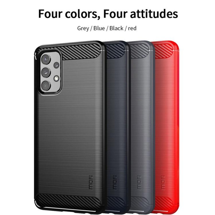 For Samsung Galaxy A32 4G(US Version) MOFI Gentleness Series Brushed Texture Carbon Fiber Soft TPU Case(Blue) - free shipping - PMC TechLife - Order now!