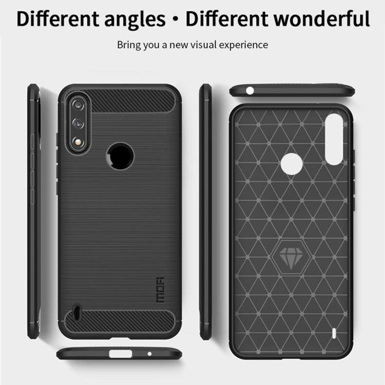 For Motorola Moto E7 Power MOFI Gentleness Series Brushed Texture Carbon Fiber Soft TPU Case(Black) - Motorola Cases by MOFI | Online Shopping South Africa | PMC Jewellery