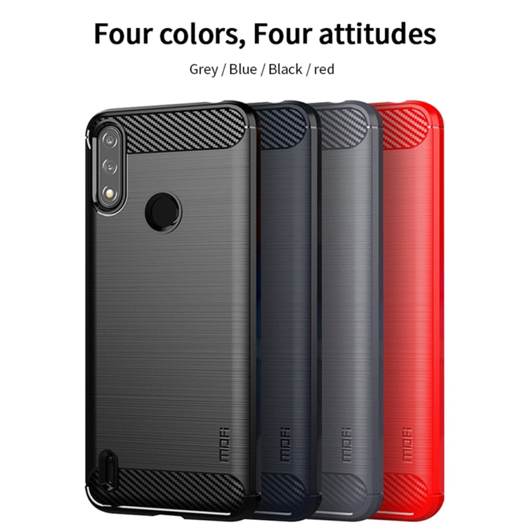 For Motorola Moto E7 Power MOFI Gentleness Series Brushed Texture Carbon Fiber Soft TPU Case(Red) - Motorola Cases by MOFI | Online Shopping South Africa | PMC TechLife