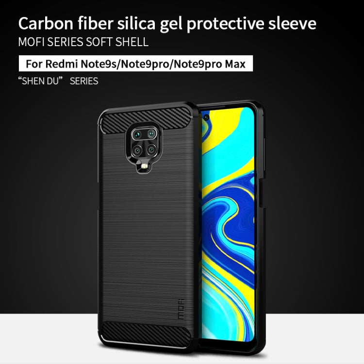 For Xiaomi Redmi Note 9s / Note 9 Pro / Note 9 Pro Max / Foco M2 Pro MOFI Gentleness Series Brushed Texture Carbon Fiber Soft TPU Case(Black) - Xiaomi Cases by MOFI | Online Shopping South Africa | PMC TechLife | Buy Now Pay Later Mobicred
